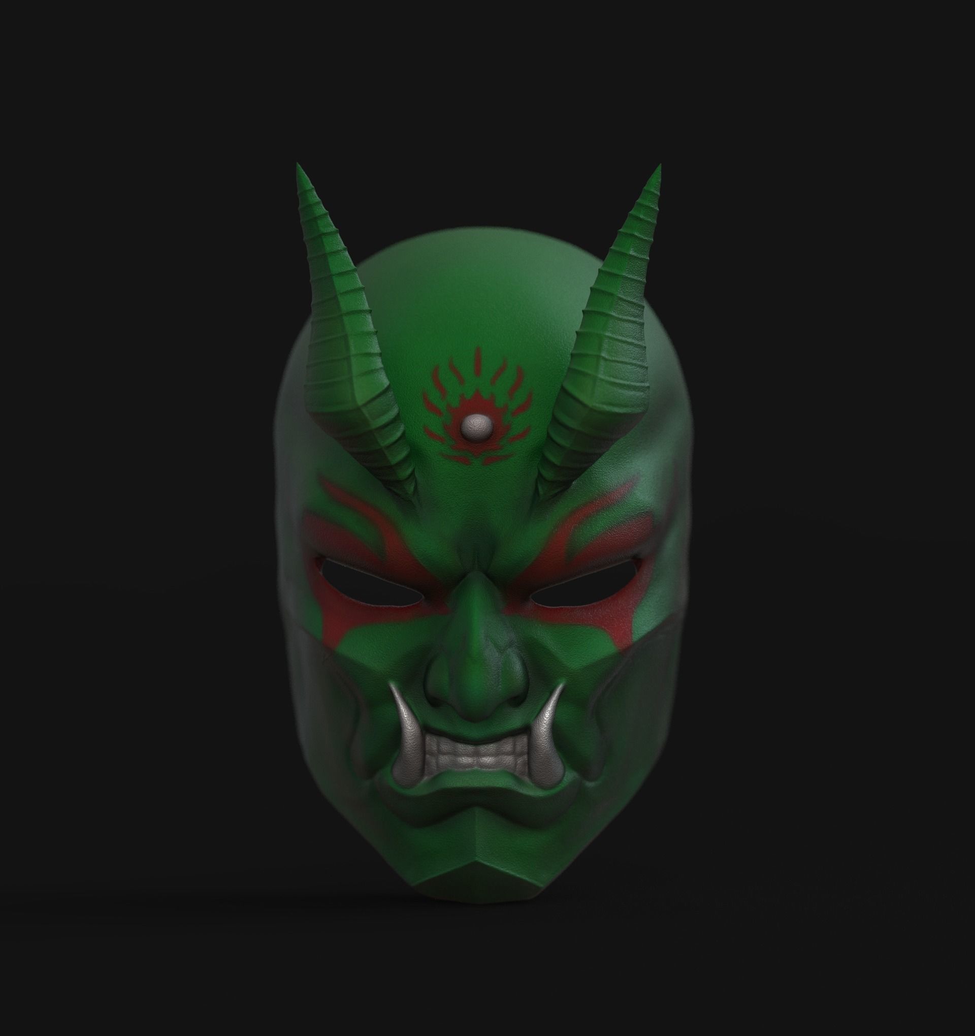 Avici demon mask 3D print model_14