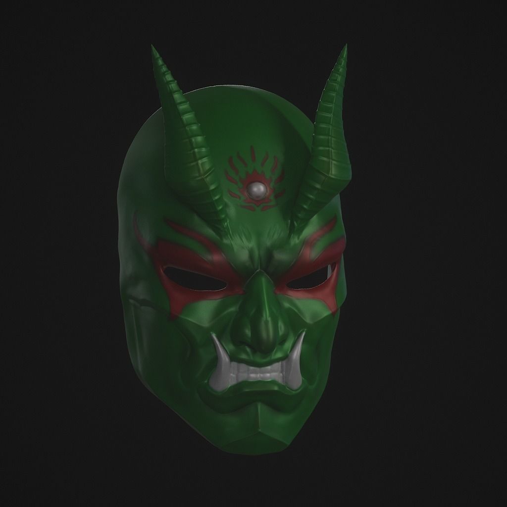 Avici demon mask 3D print model_10