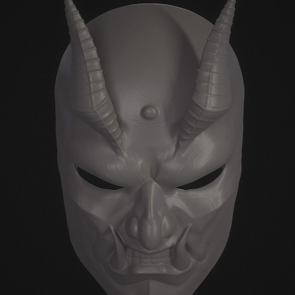 Avici demon mask 3D print model_24