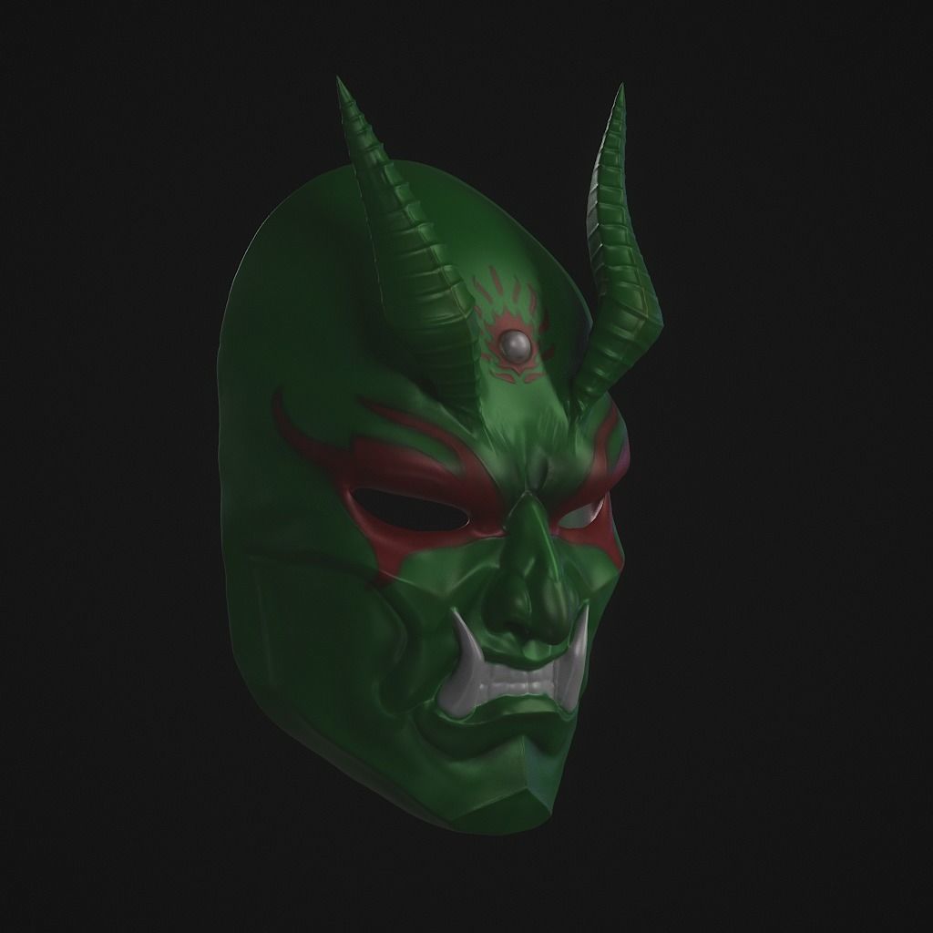 Avici demon mask 3D print model_9
