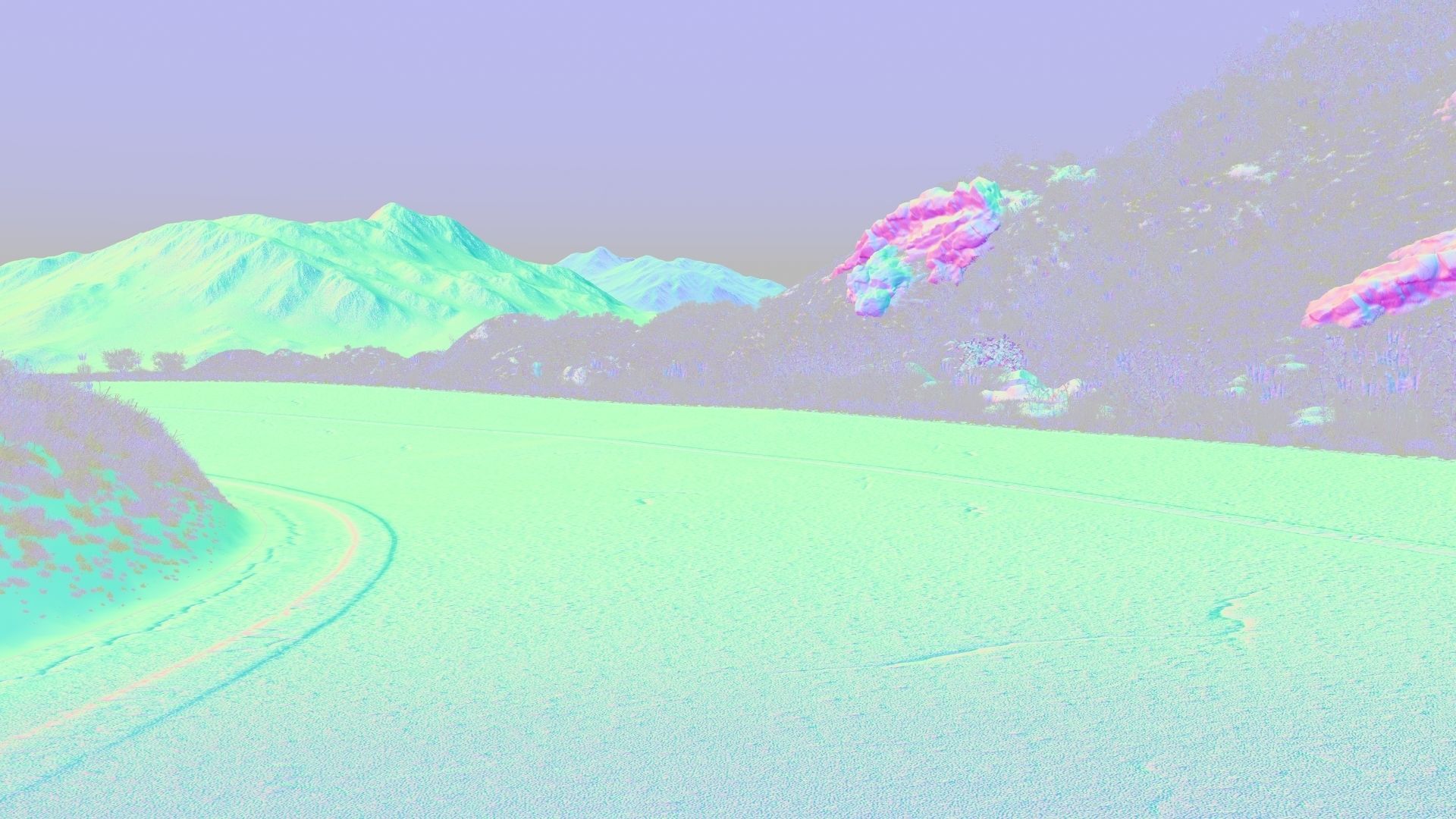 Wild mountain highway bend 3D model_14