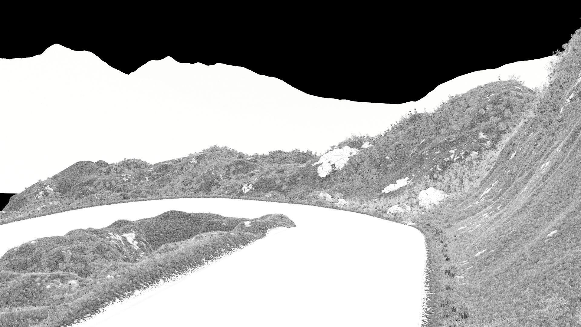 Wild mountain highway bend 3D model_6