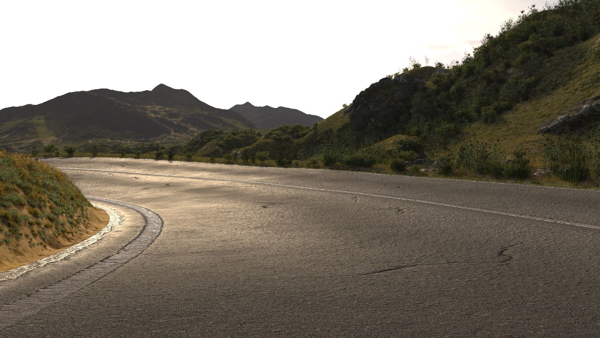 Wild mountain highway bend 3D model_12