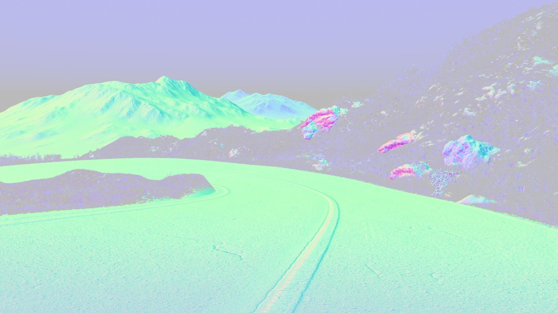 Wild mountain highway bend 3D model_11
