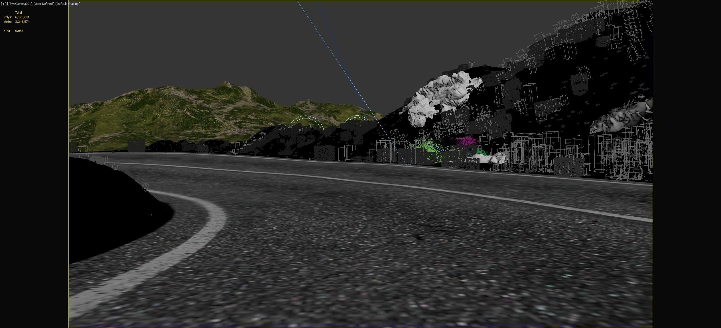 Wild mountain highway bend 3D model_16