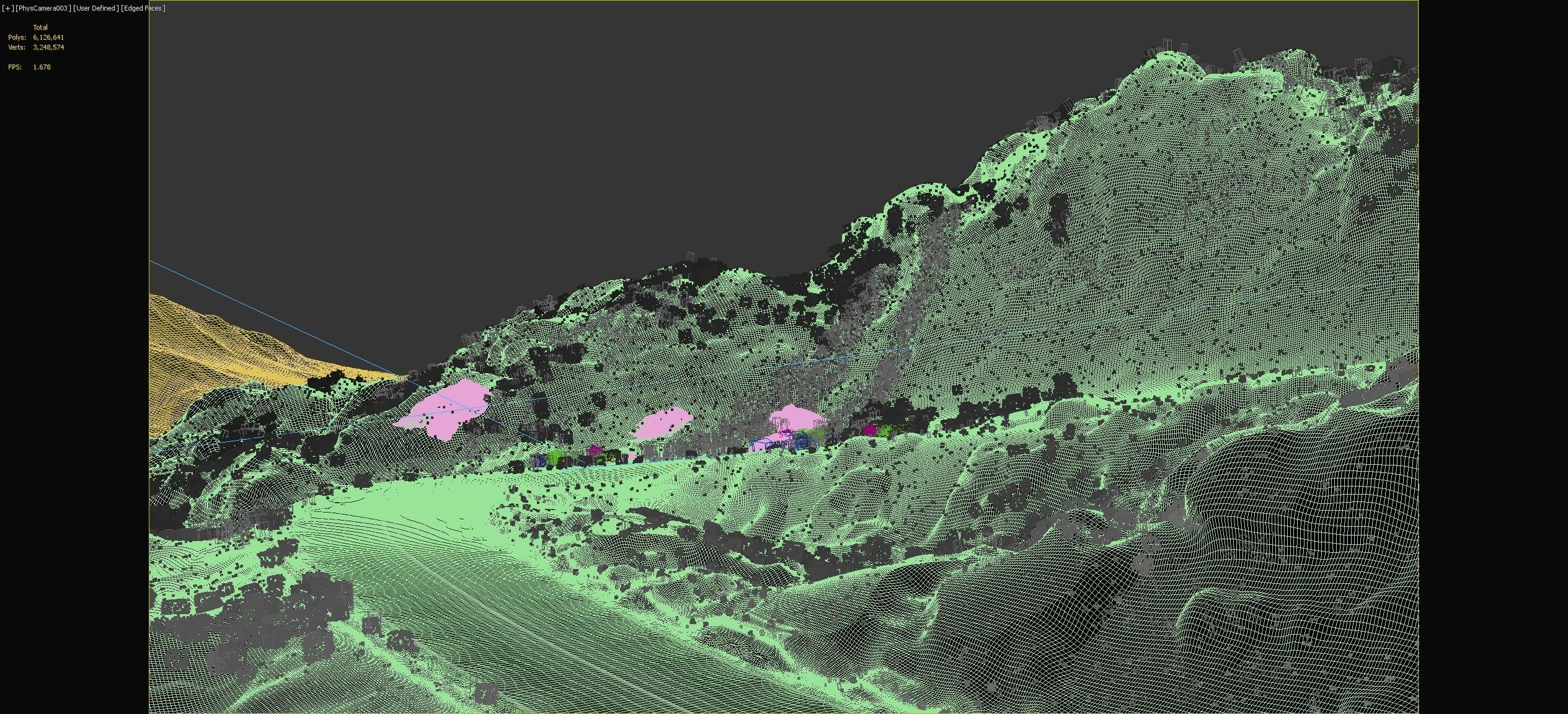 Wild mountain highway bend 3D model_20