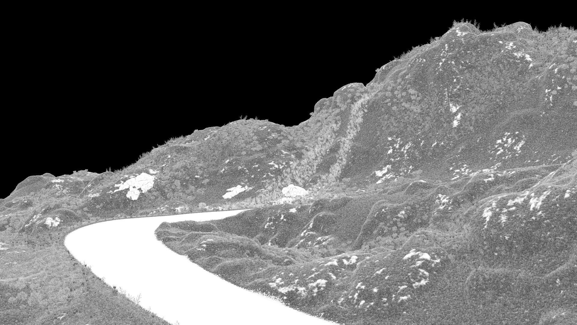 Wild mountain highway bend 3D model_3