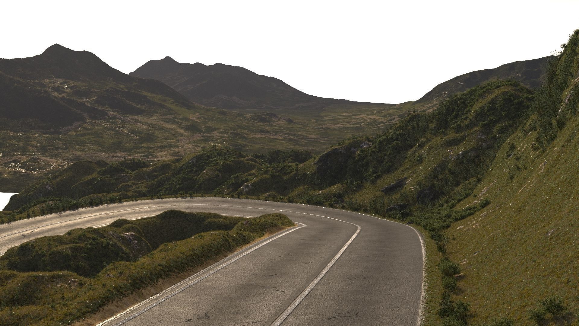Wild mountain highway bend 3D model_4
