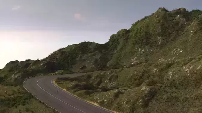 Wild mountain highway bend