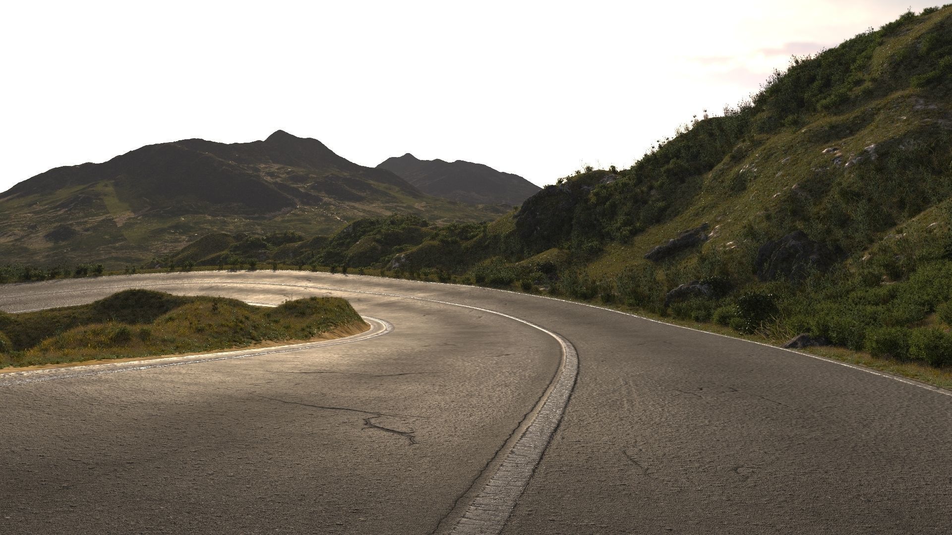 Wild mountain highway bend 3D model_8