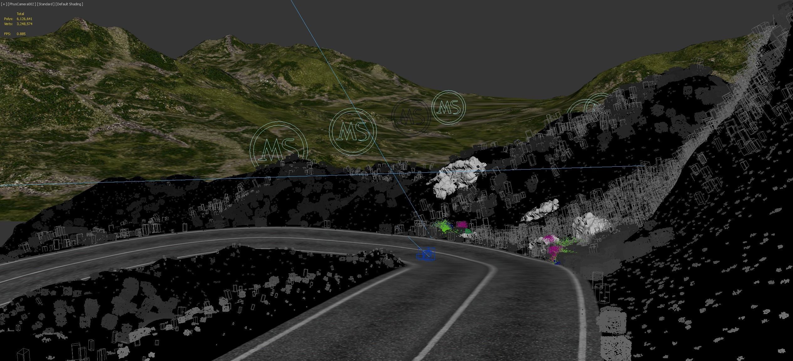 Wild mountain highway bend 3D model_22