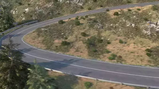 Field uphill highway