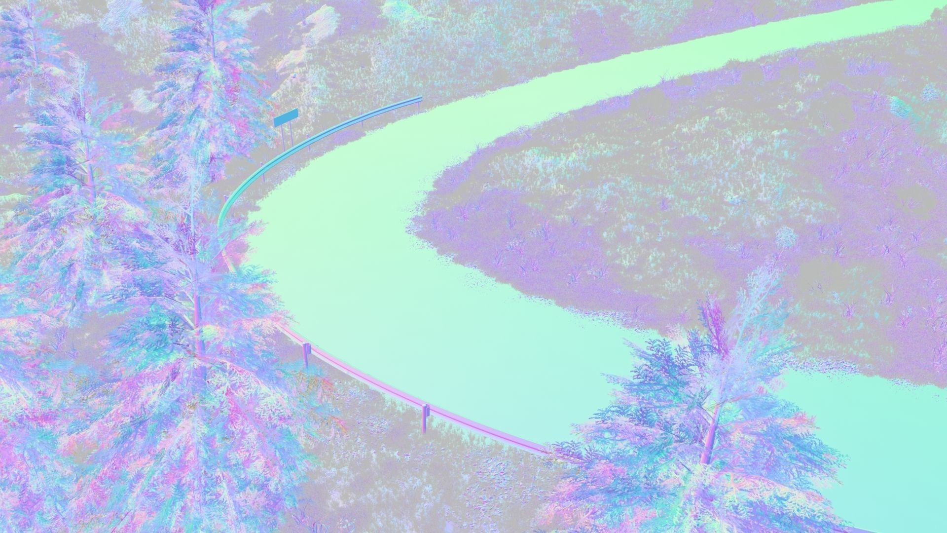 Field uphill highway 3D model_6