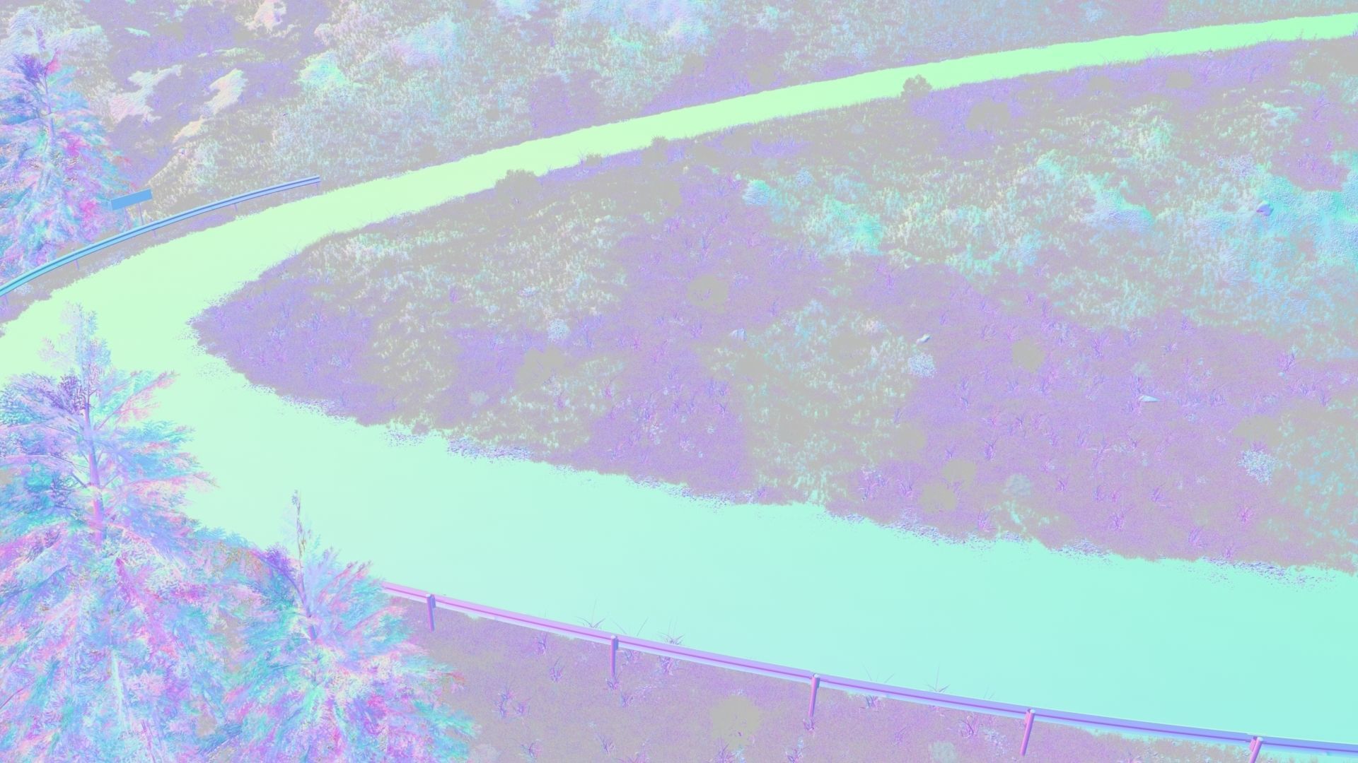 Field uphill highway 3D model_3