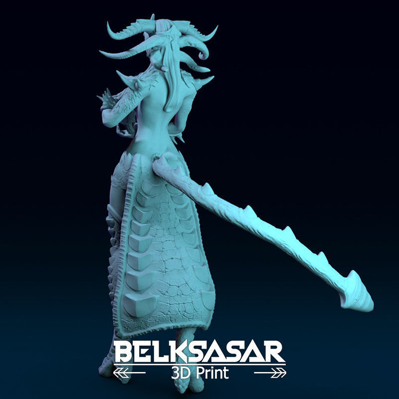 Demoness Mage Normal and Nude 3D print model_32