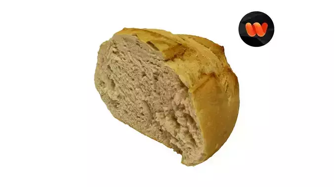 Half a Crusty Round Italian Bread - Extreme Definition Scanned