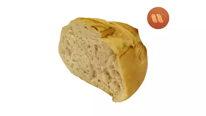 Half a Crusty Round Italian Bread - Real-Time Scanned