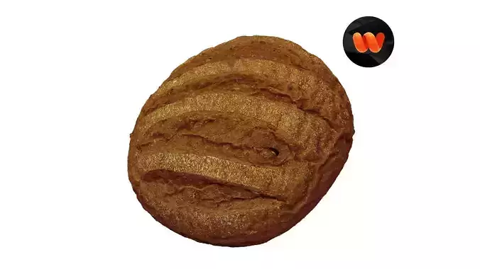 Lithuanian Black Rye Bread - Extreme Definition Scanned 3D model