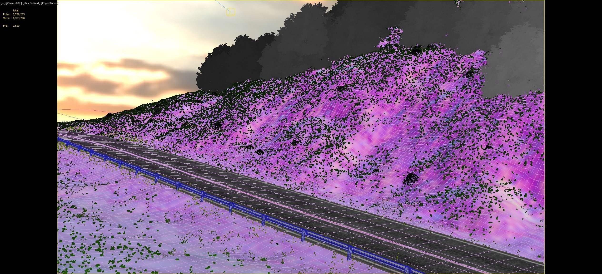 Field uphill highway 3D model_10