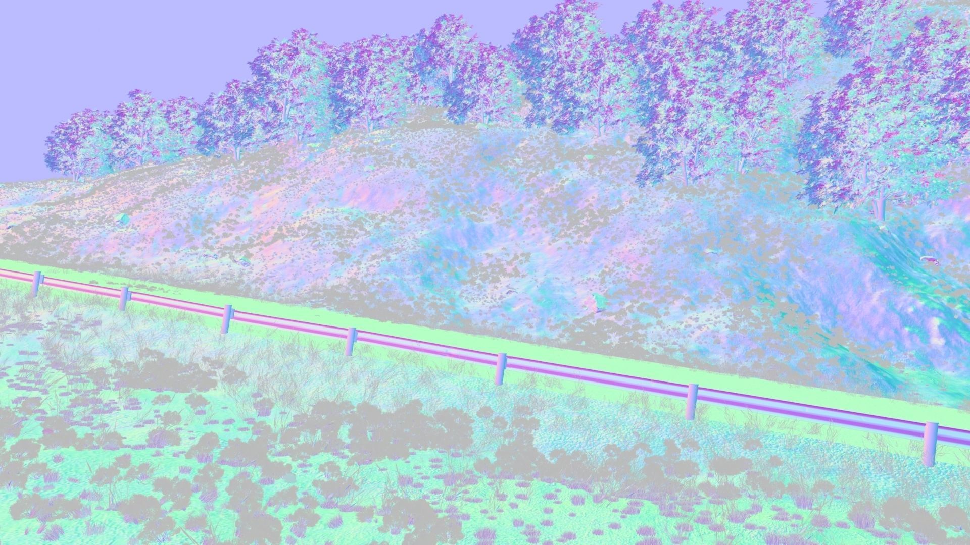 Field uphill highway 3D model_3
