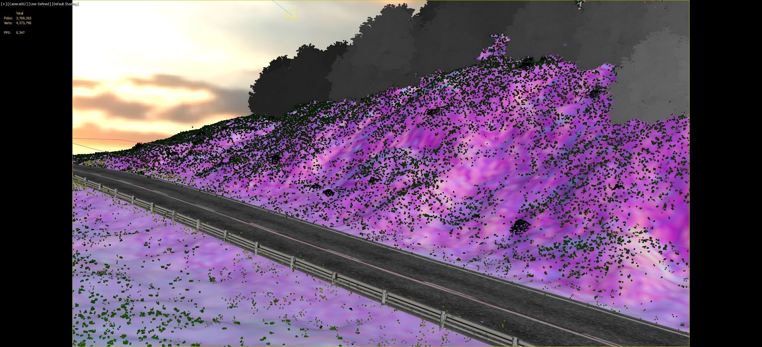 Field uphill highway 3D model_9