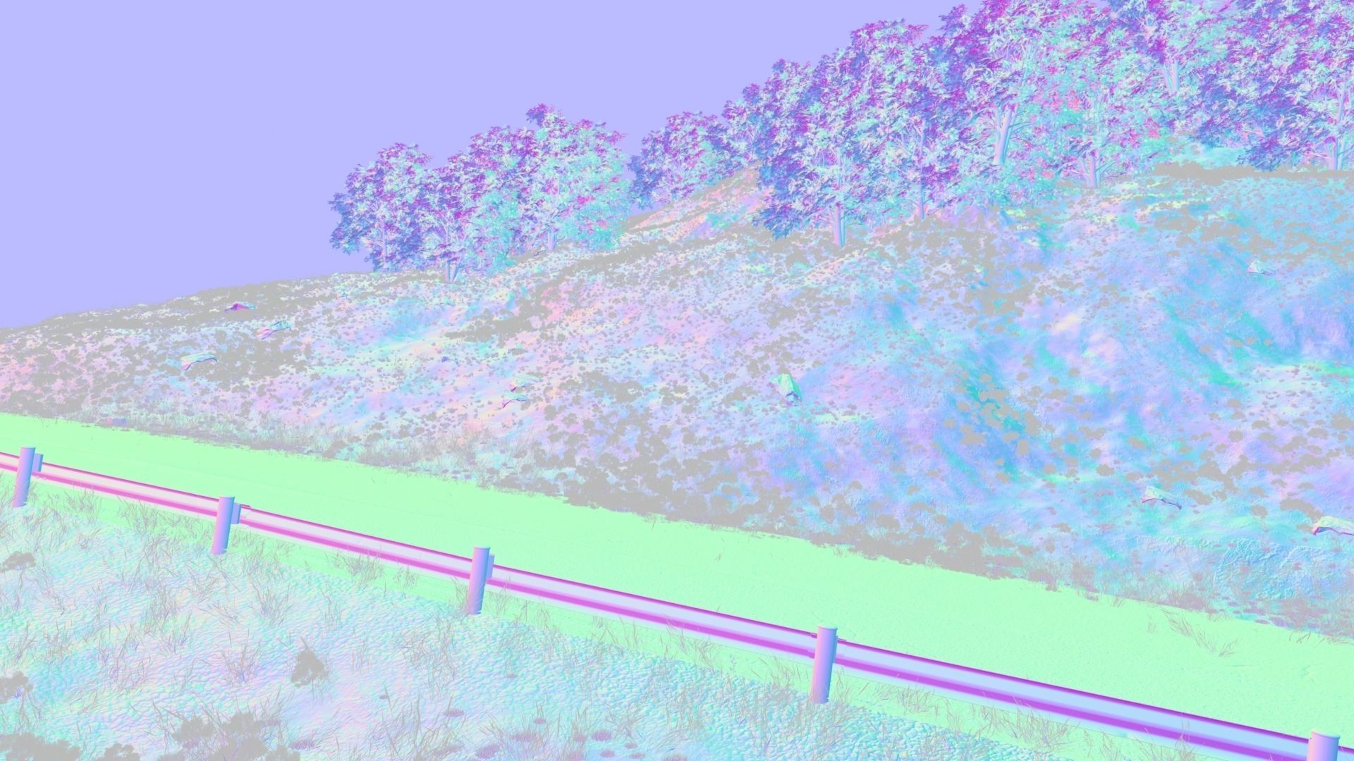 Field uphill highway 3D model_2