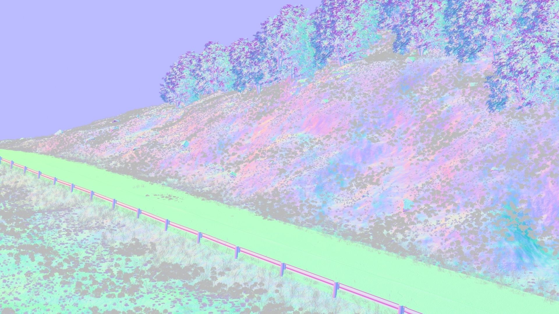 Field uphill highway 3D model_1