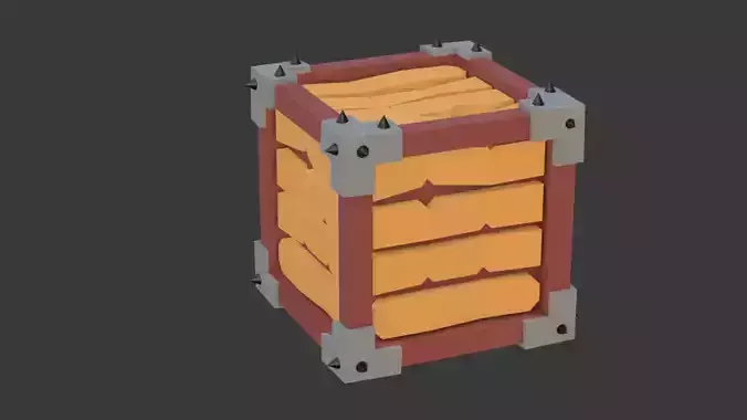 Box LowPoly 3dmodel free for games