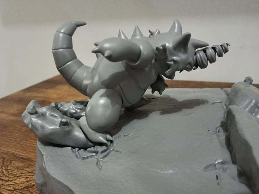 POKEMON BATTLE DIORAMA NIDOKING VS RHYDON 3D print model_10