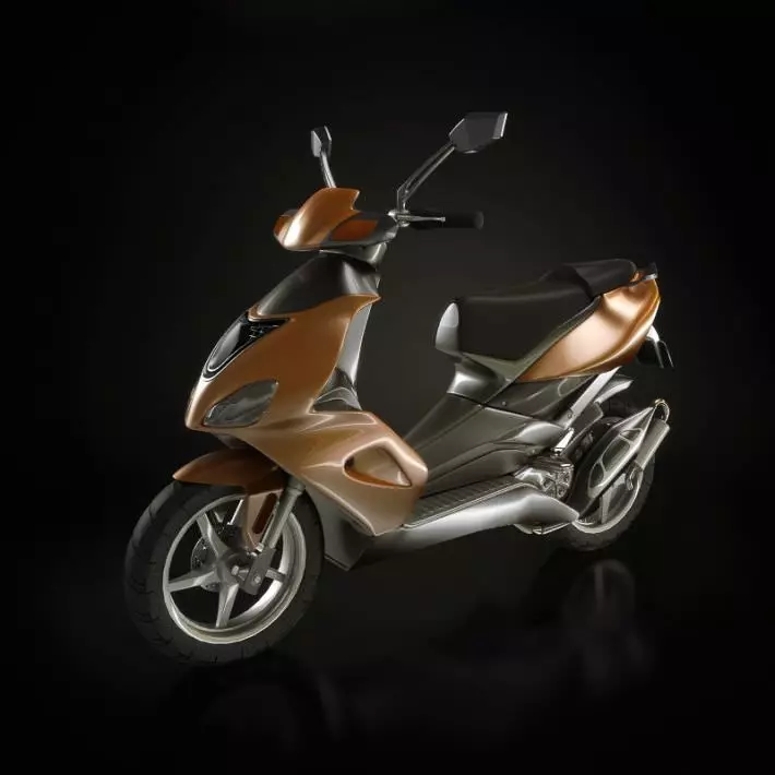 Brown Motorcycle 3D model_0