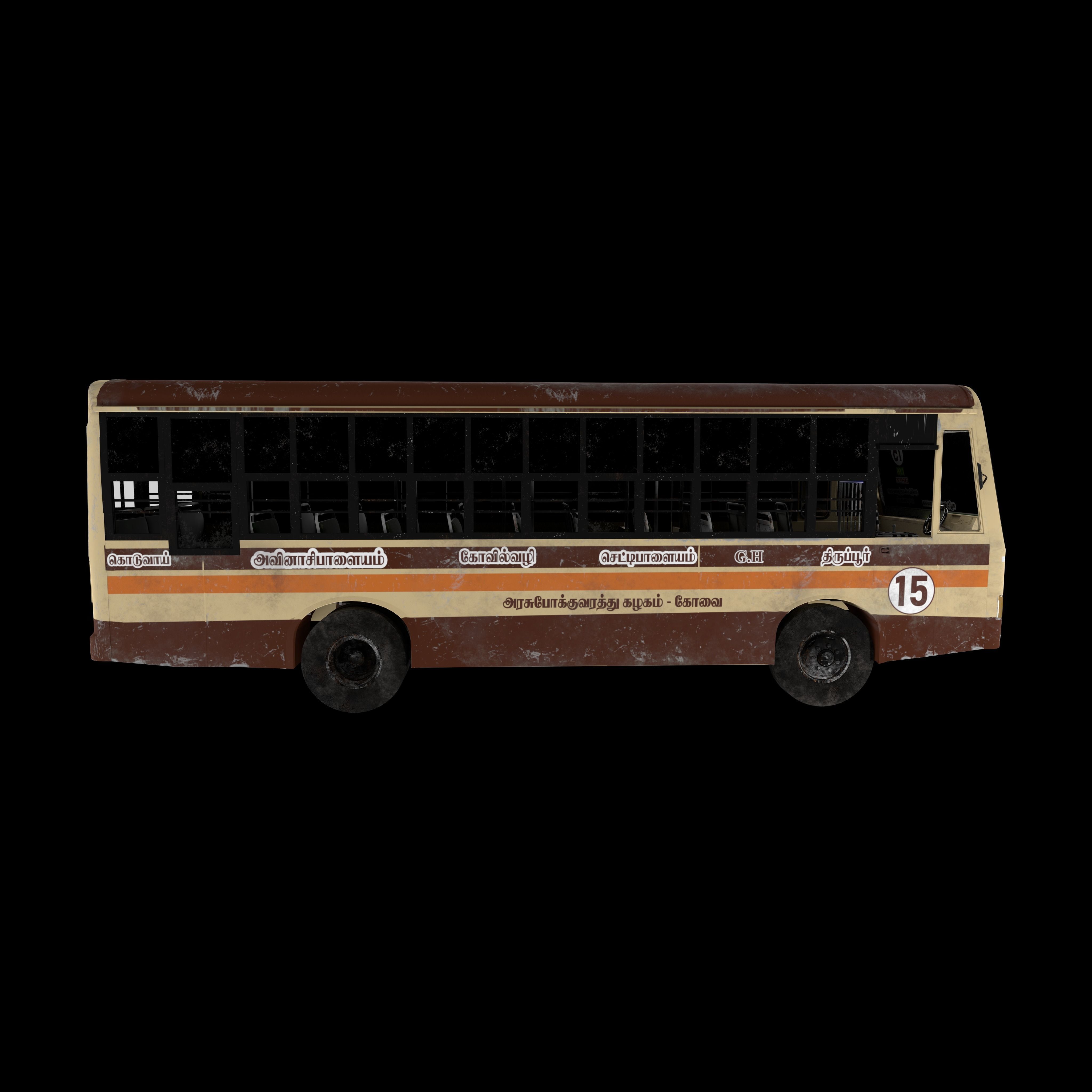 Bus Model with Texture 3D model_9