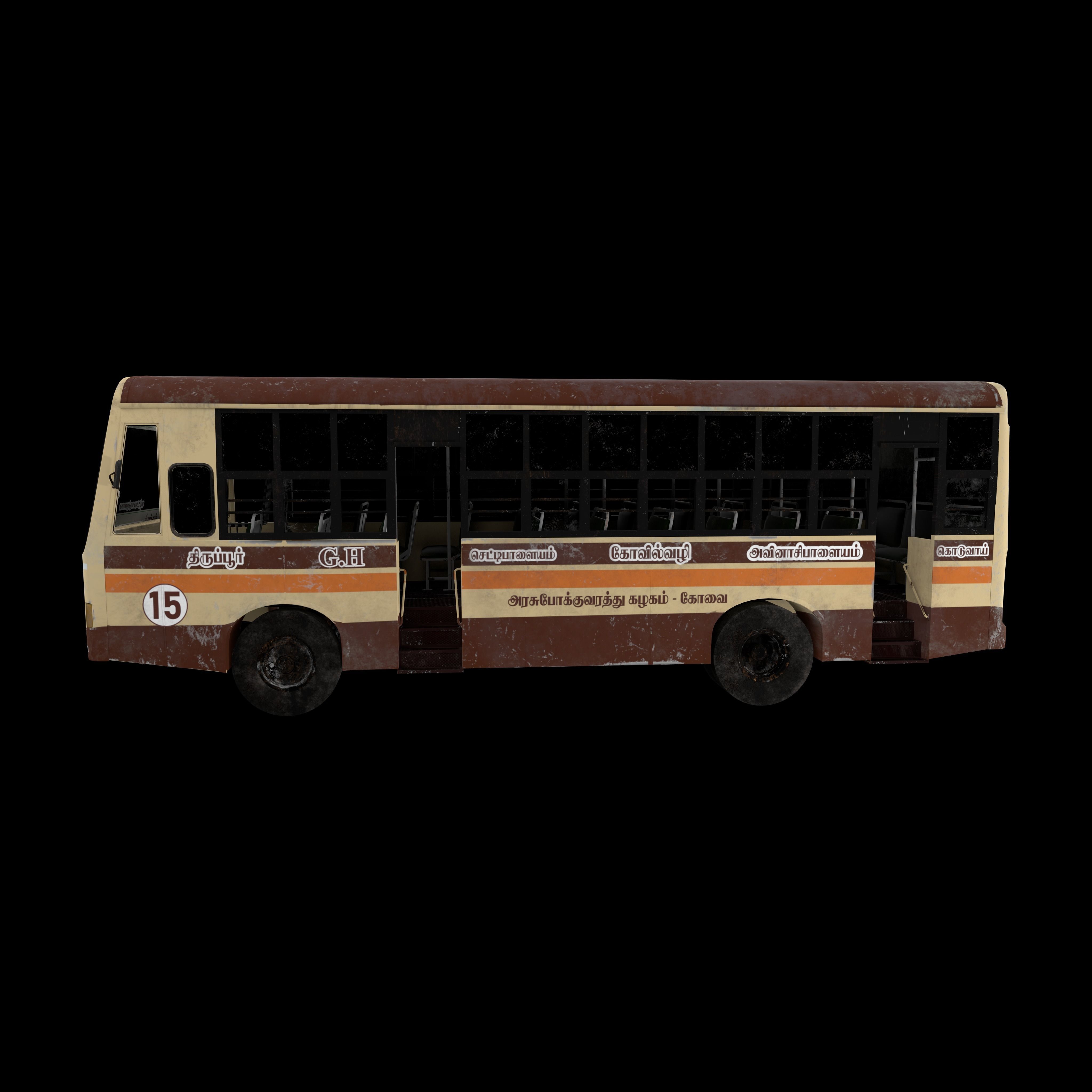 Bus Model with Texture 3D model_14