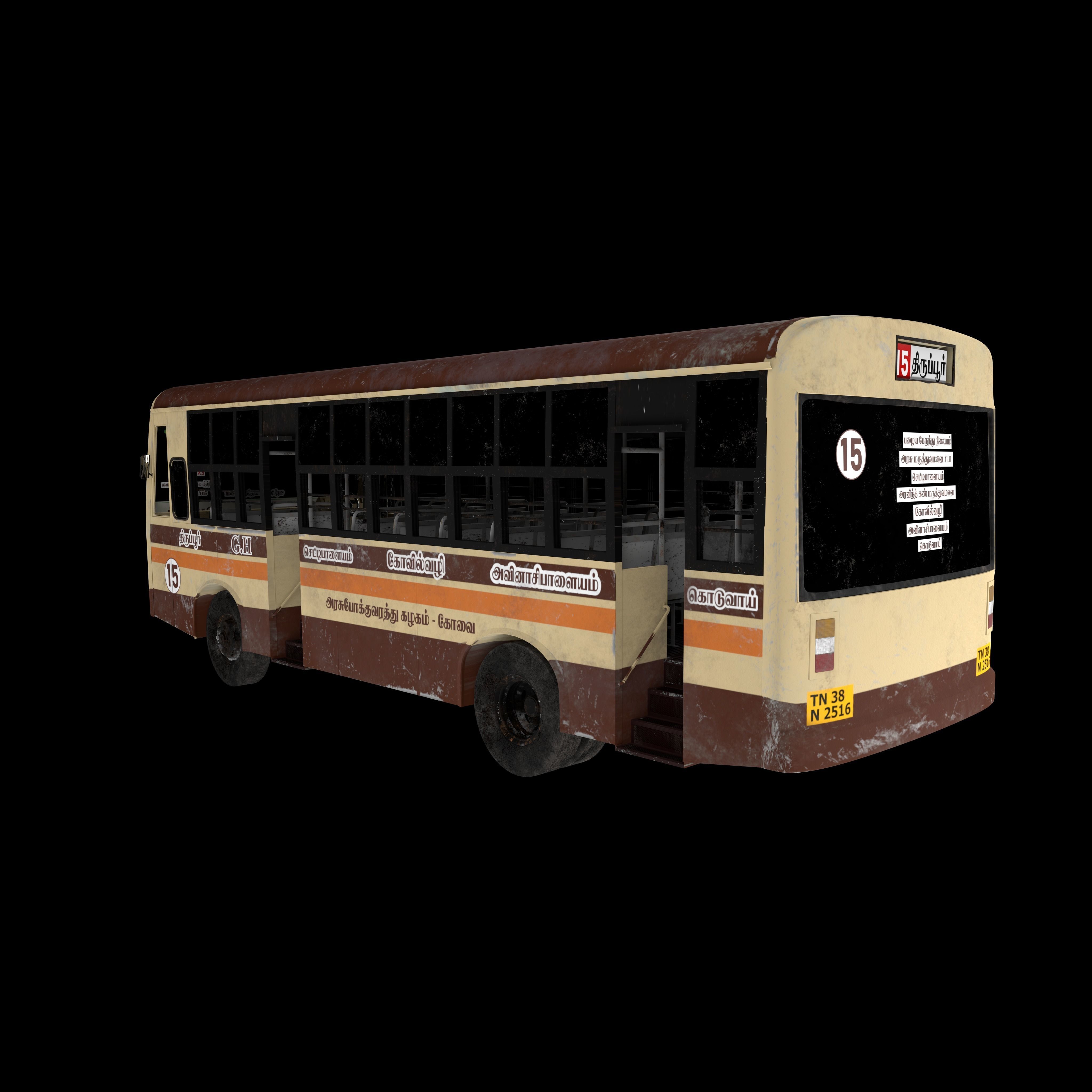 Bus Model with Texture 3D model_7