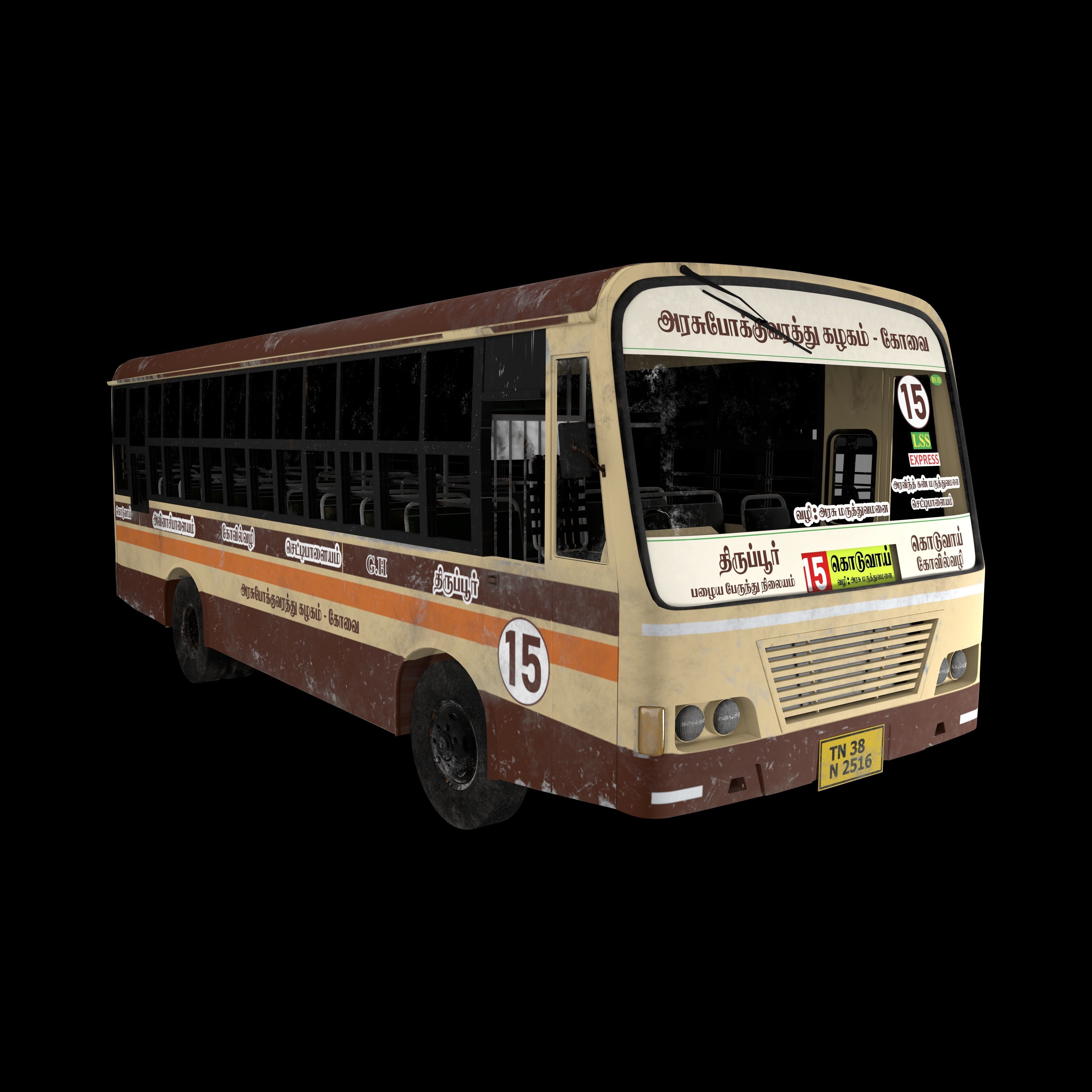 Bus Model with Texture 3D model_10