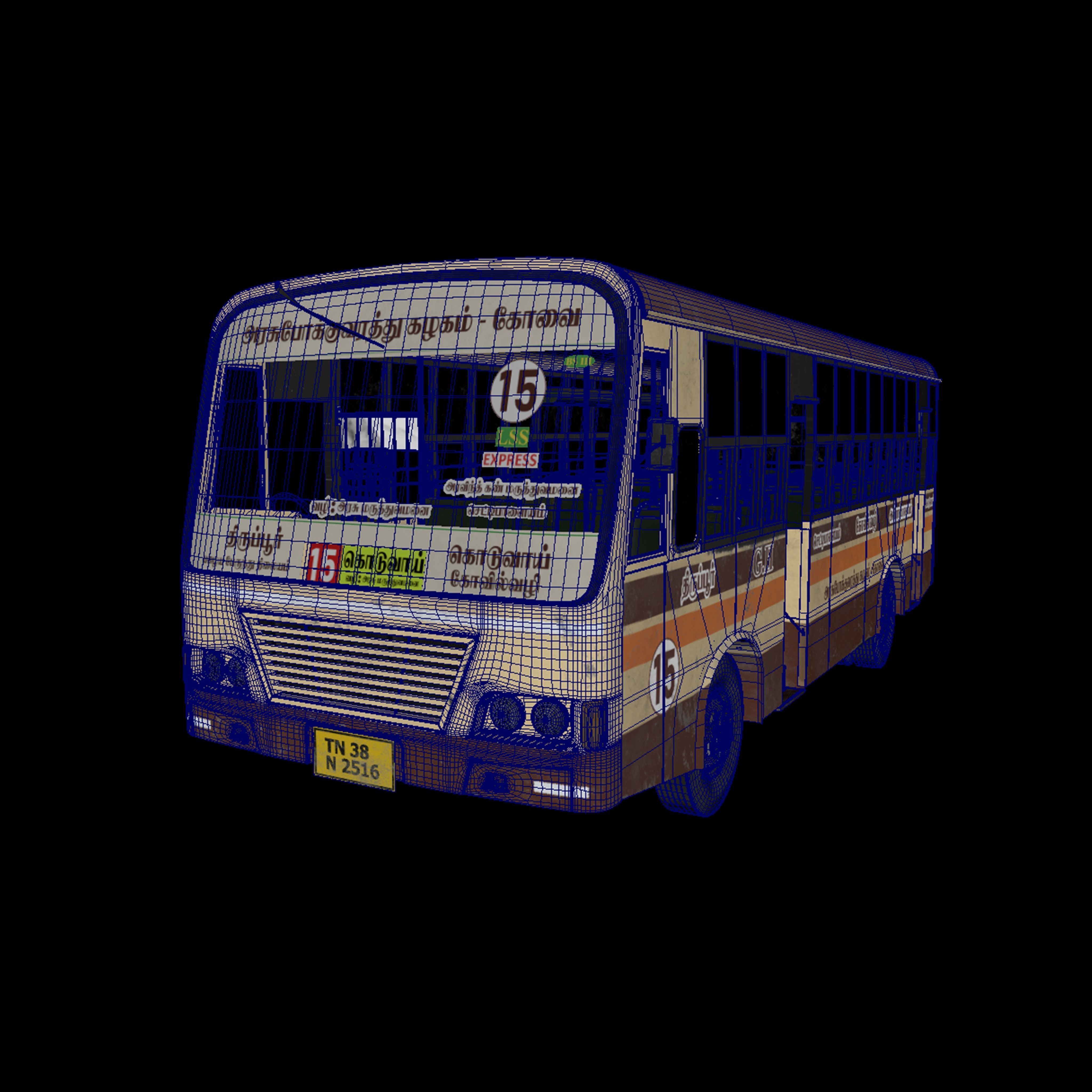 Bus Model with Texture 3D model_5