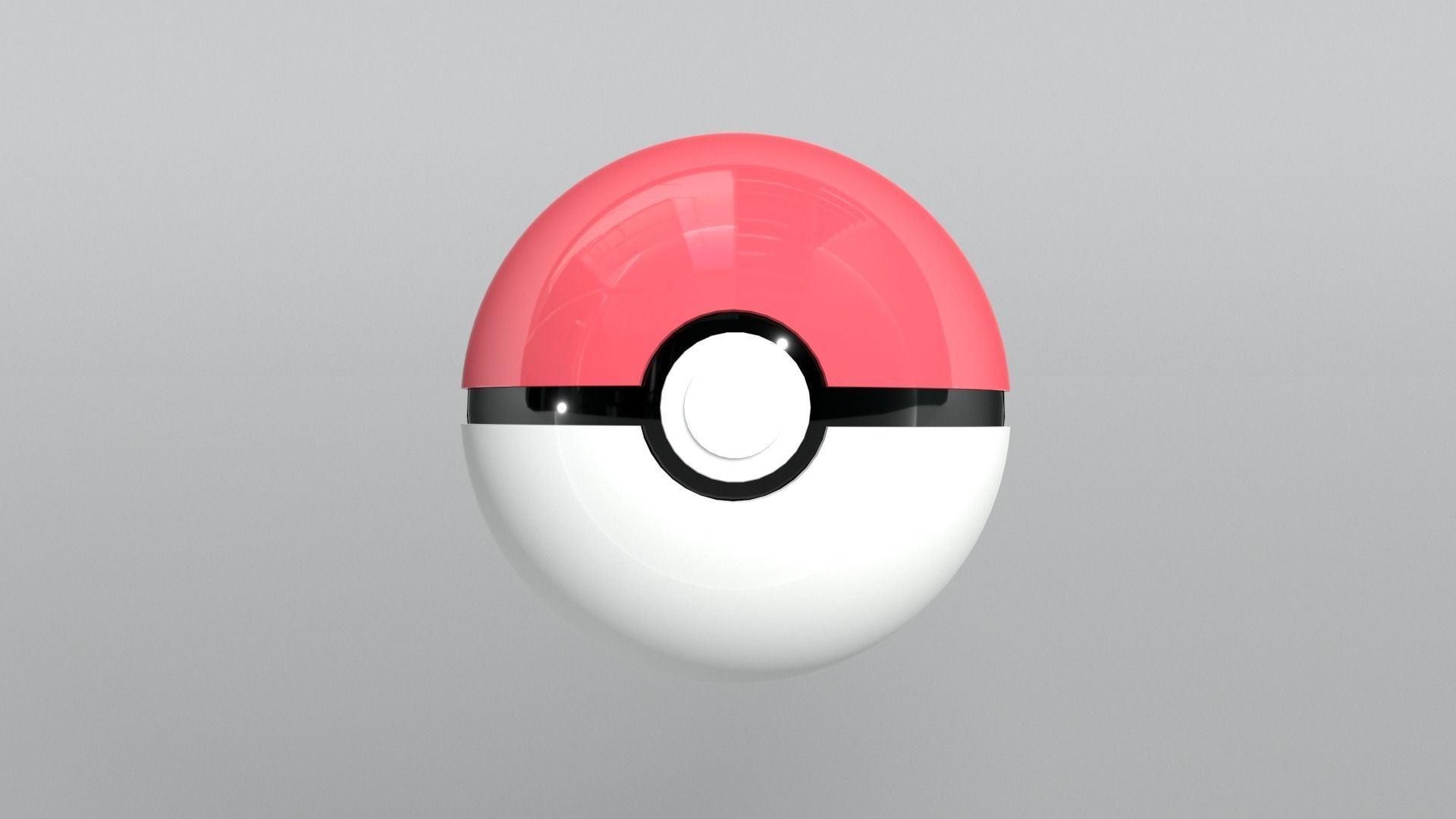 Pokeball pokemon ball Low-poly 3D model_1