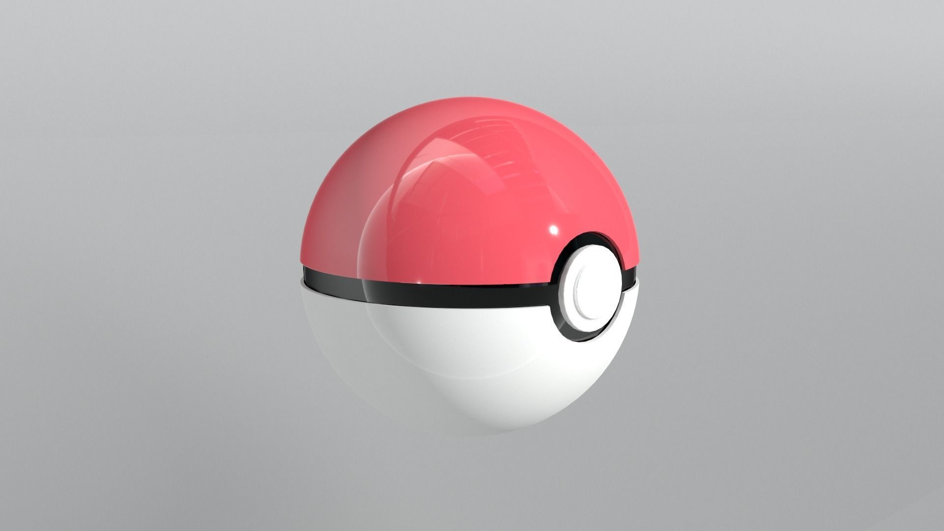 Pokeball pokemon ball Low-poly 3D model_3