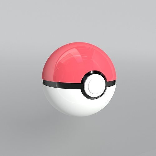 Pokeball pokemon ball Low-poly 3D model