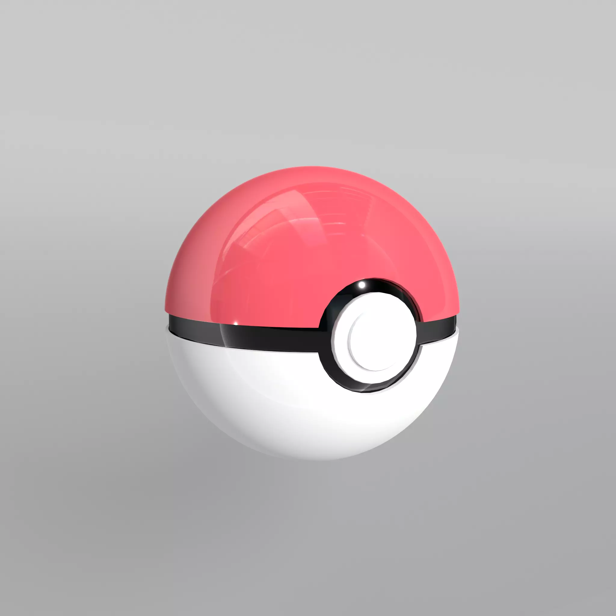 Pokeball pokemon ball Low-poly 3D model_0