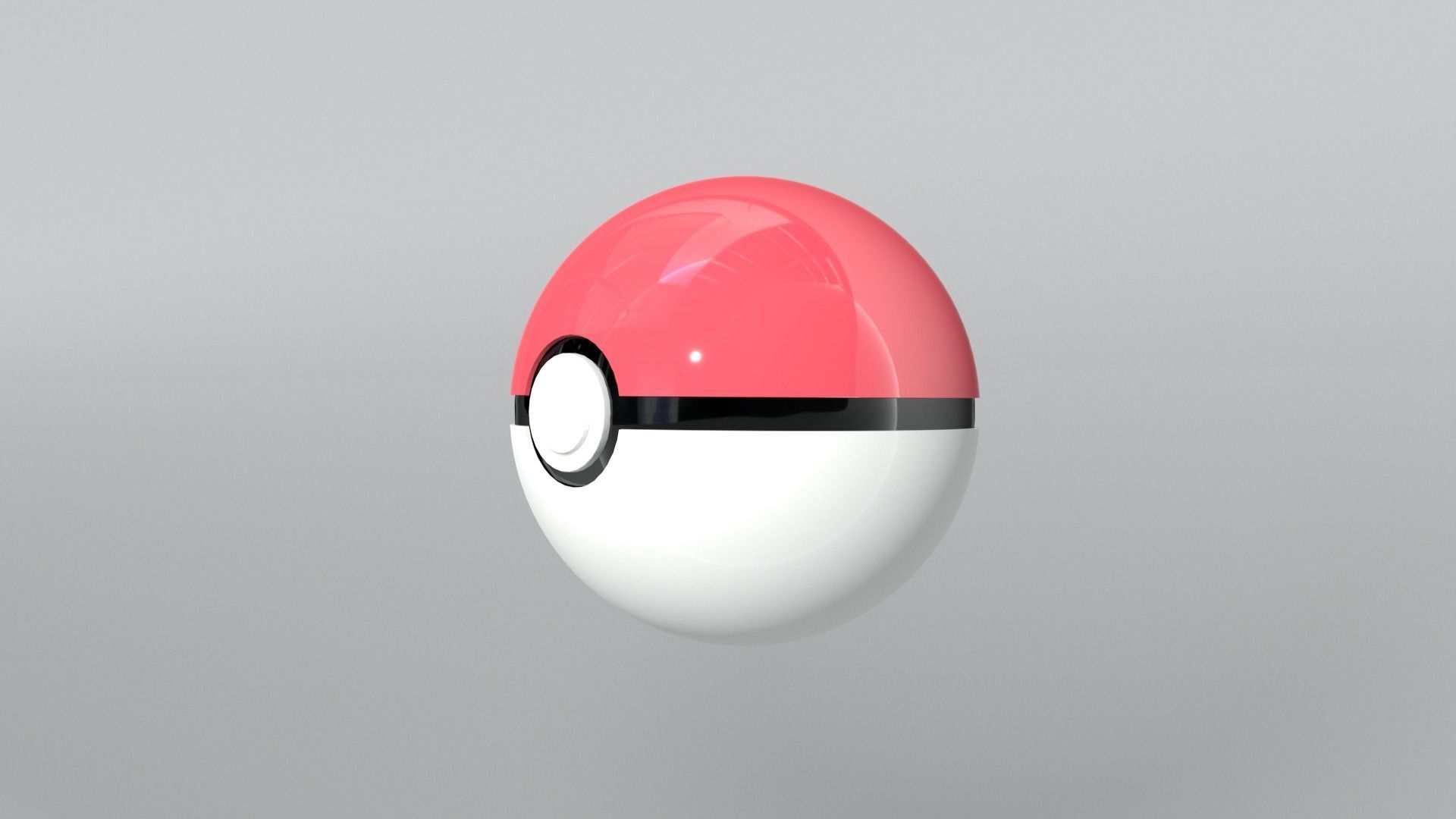 Pokeball pokemon ball Low-poly 3D model_2