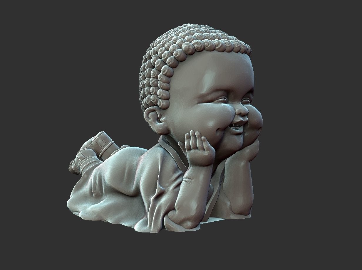baby buddha 3D print model_9