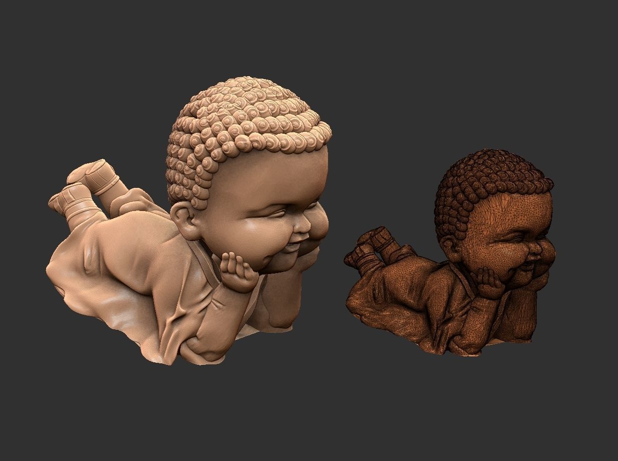 baby buddha 3D print model_5