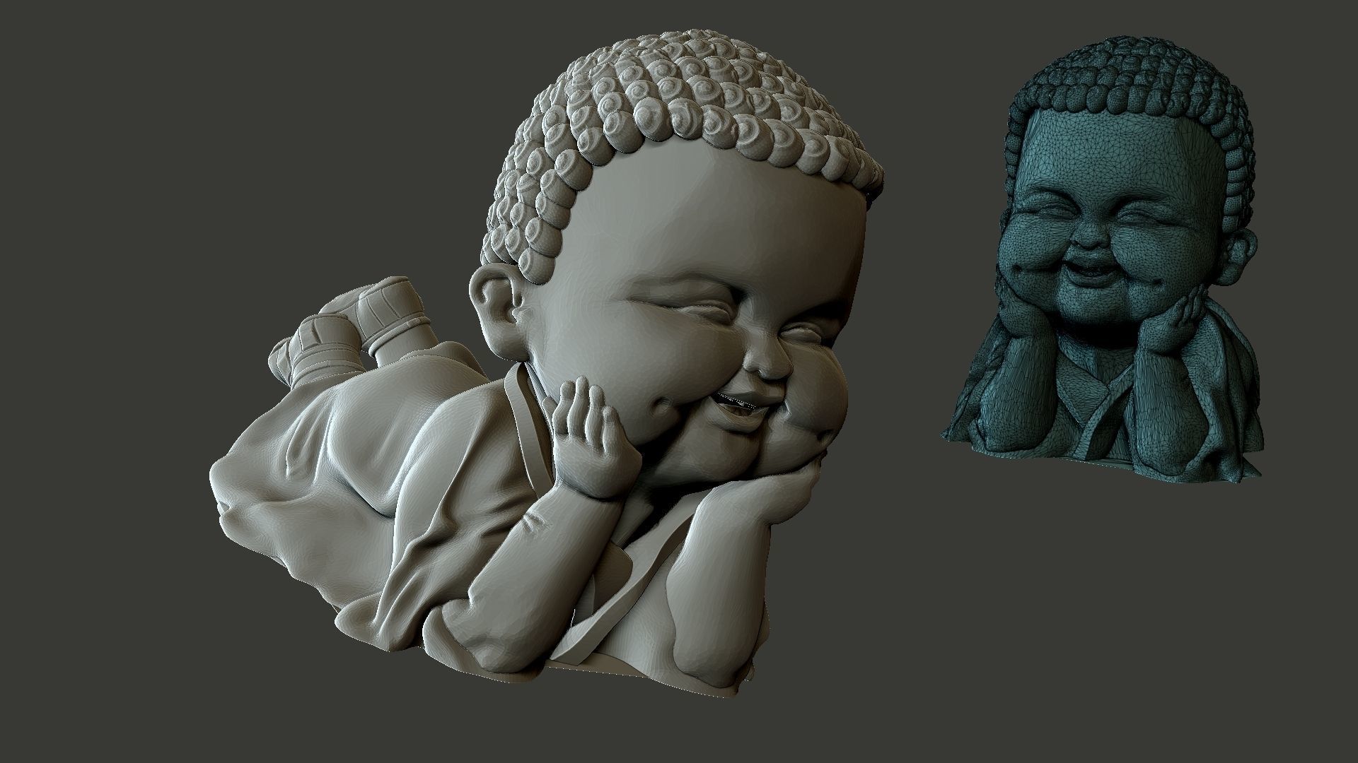 baby buddha 3D print model_4