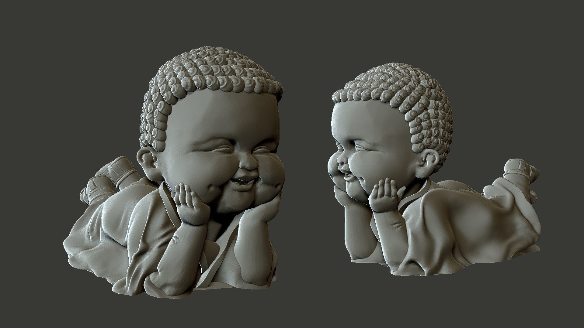 baby buddha 3D print model_3