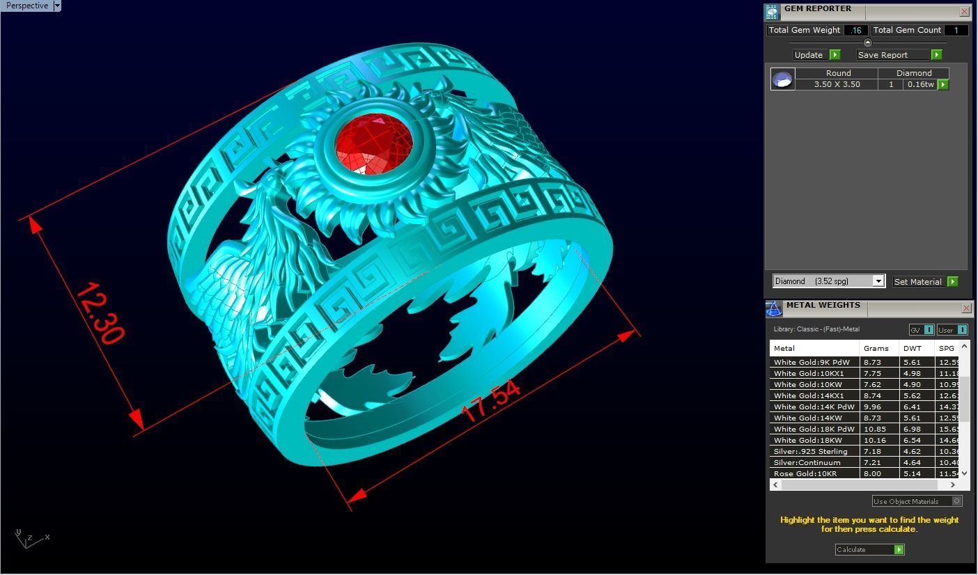 Phoenix ring - Bird ring - N1103 3D print model_6
