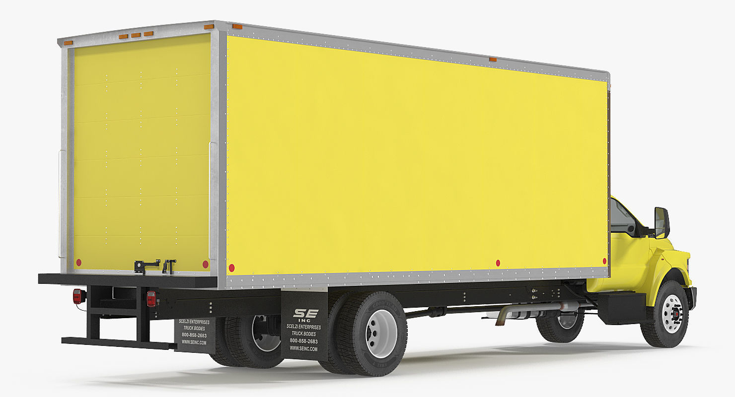 Box Truck Ford 2019 F 650 Simple Interior 3D model_3