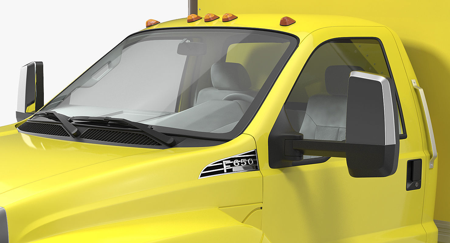 Box Truck Ford 2019 F 650 Simple Interior 3D model_12