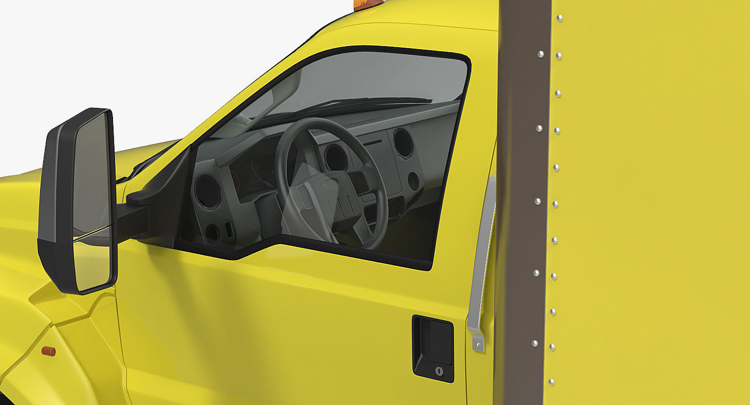 Box Truck Ford 2019 F 650 Simple Interior 3D model_15