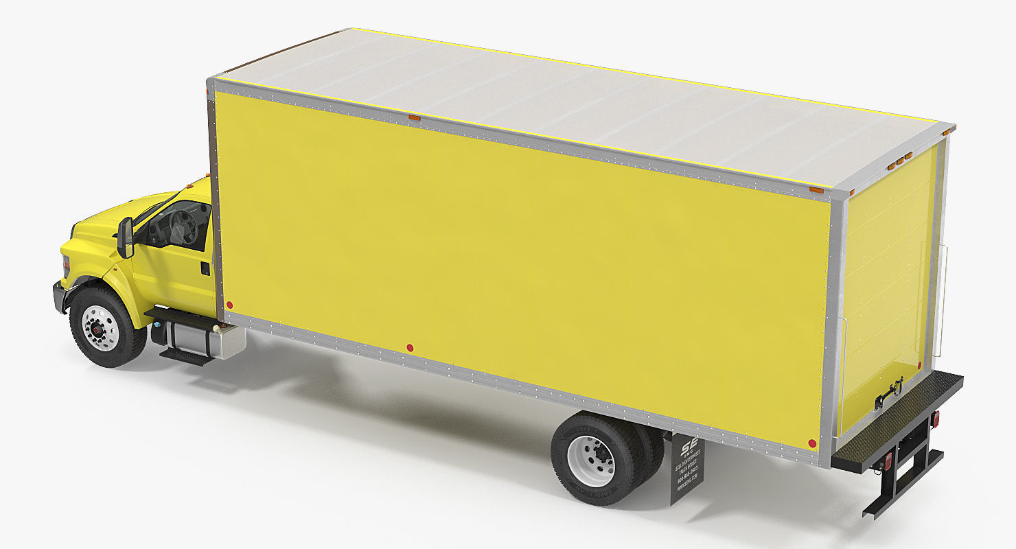 Box Truck Ford 2019 F 650 Simple Interior 3D model_4