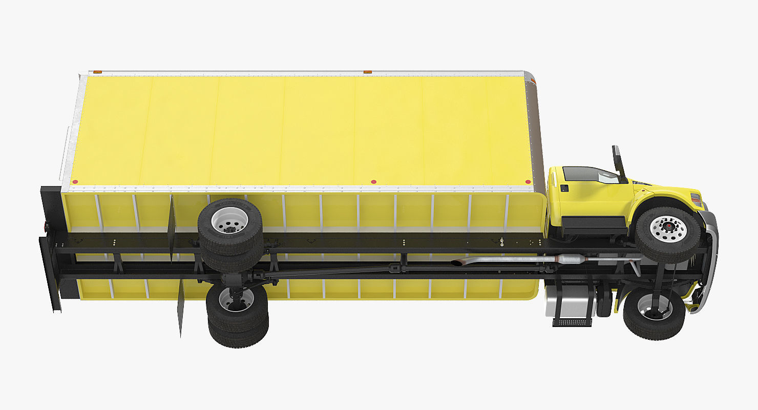 Box Truck Ford 2019 F 650 Simple Interior 3D model_7